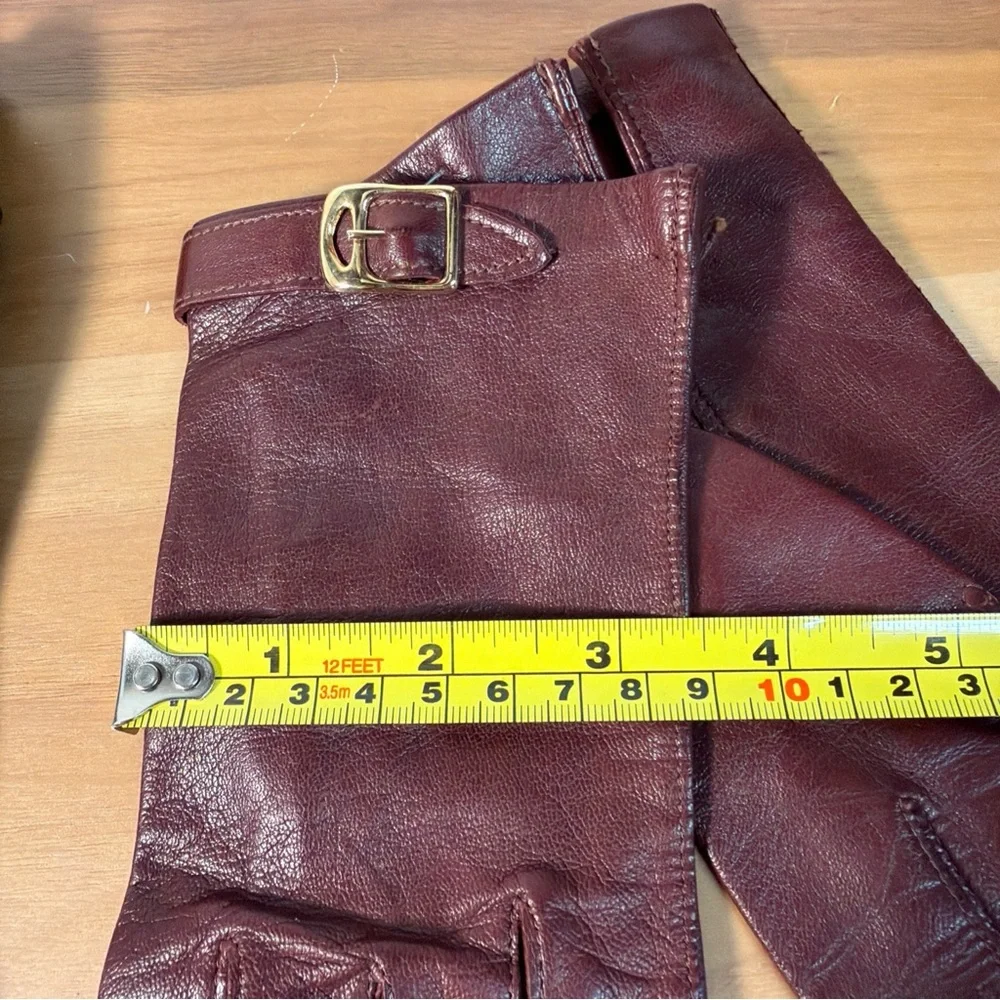 Women’s Lot (2) Gloves 100% Genuine Leather Lined Black‎ Unlink Red Sz 7 Driving